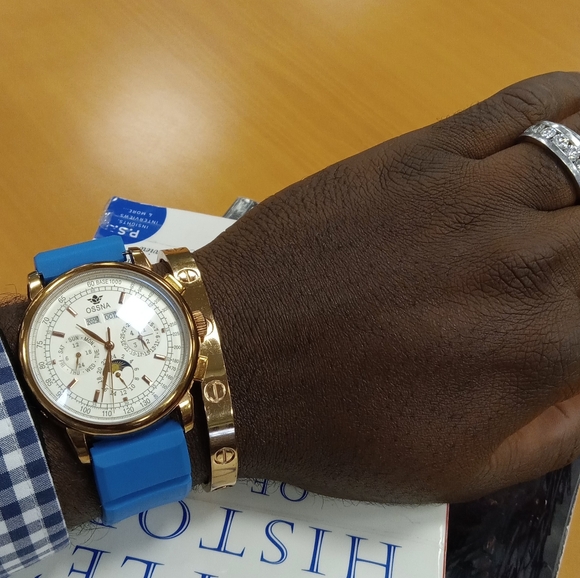 Rose Gold-Tone Screw Motif Bracelet - Picture 9 of 9